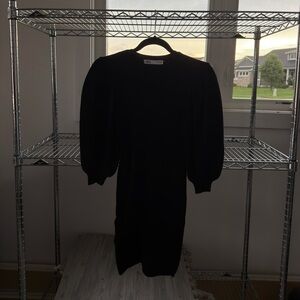 Zara Women’s Black Dress - sweater balloon sleeve little black dress